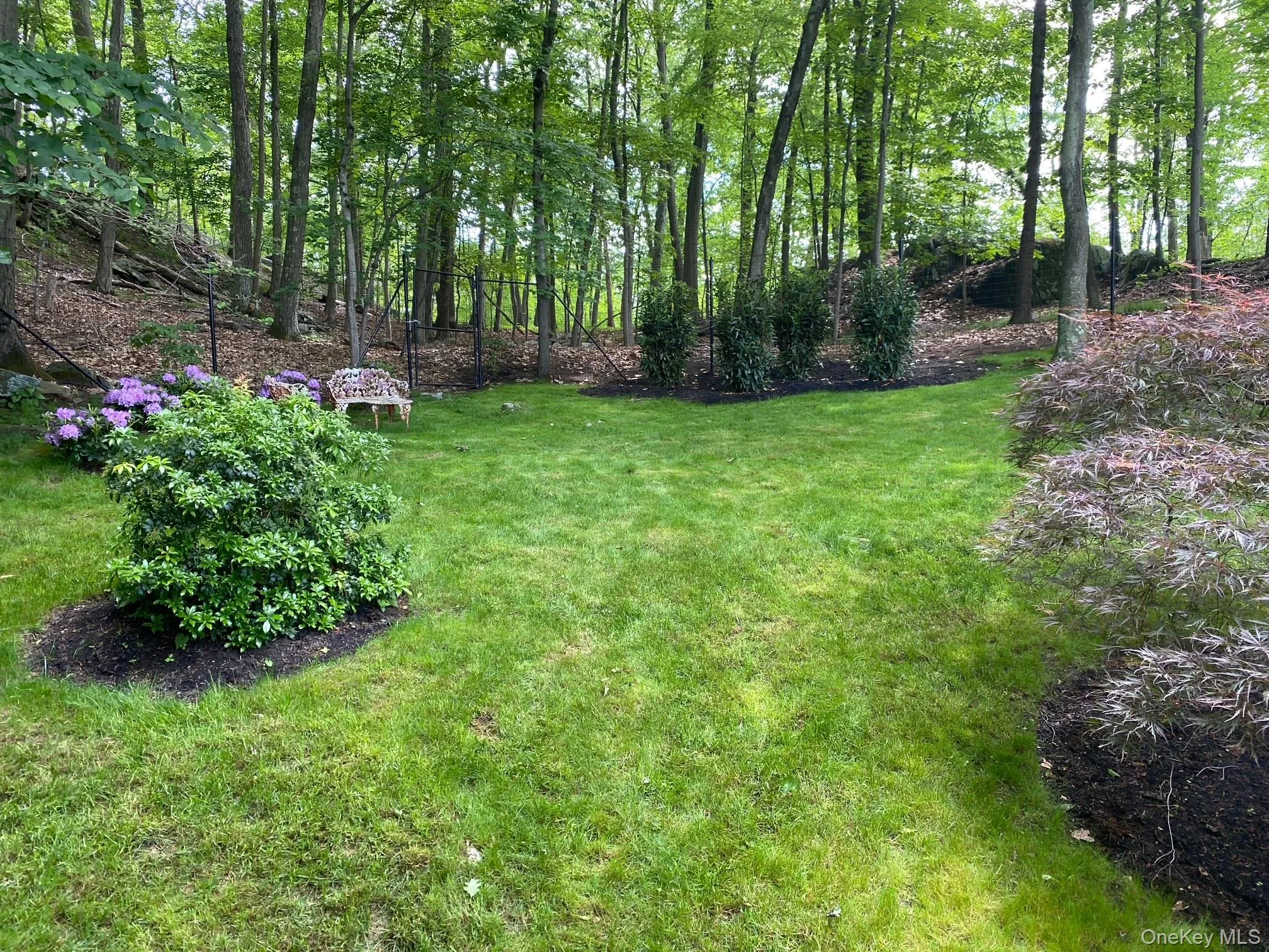 Secluded, fenced backyard. Survey available. Secluded, fenced backyard. Survey available.