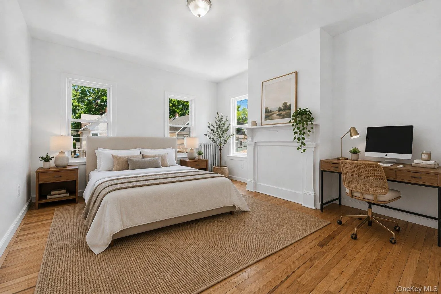 Virtually Staged Light-filledbedroom with classicarchitectural charm, radiatorheat, and ample wall space forfurnishings. Virtually Staged Light-filledbedroom with classicarchitectural charm, radiatorheat, and ample wall space forfurnishings.