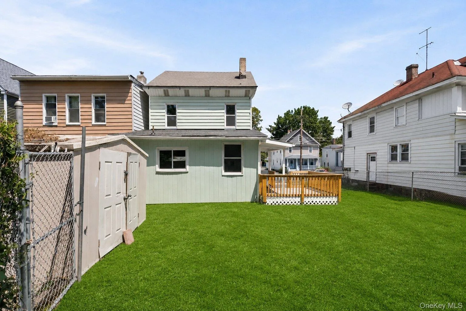 Generous fenced-in yard spacecomplemented by a detachedshed for convenient storage oftools and seasonal items, withroom to plant a garden andenjoy outdoor living Generous fenced-in yard spacecomplemented by a detachedshed for convenient storage oftools and seasonal items, withroom to plant a garden andenjoy outdoor living