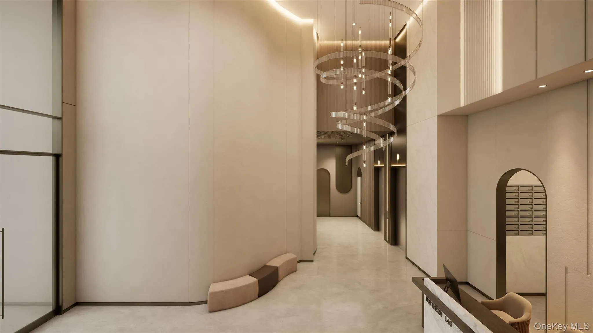 Hallway with a high ceiling Hallway with a high ceiling