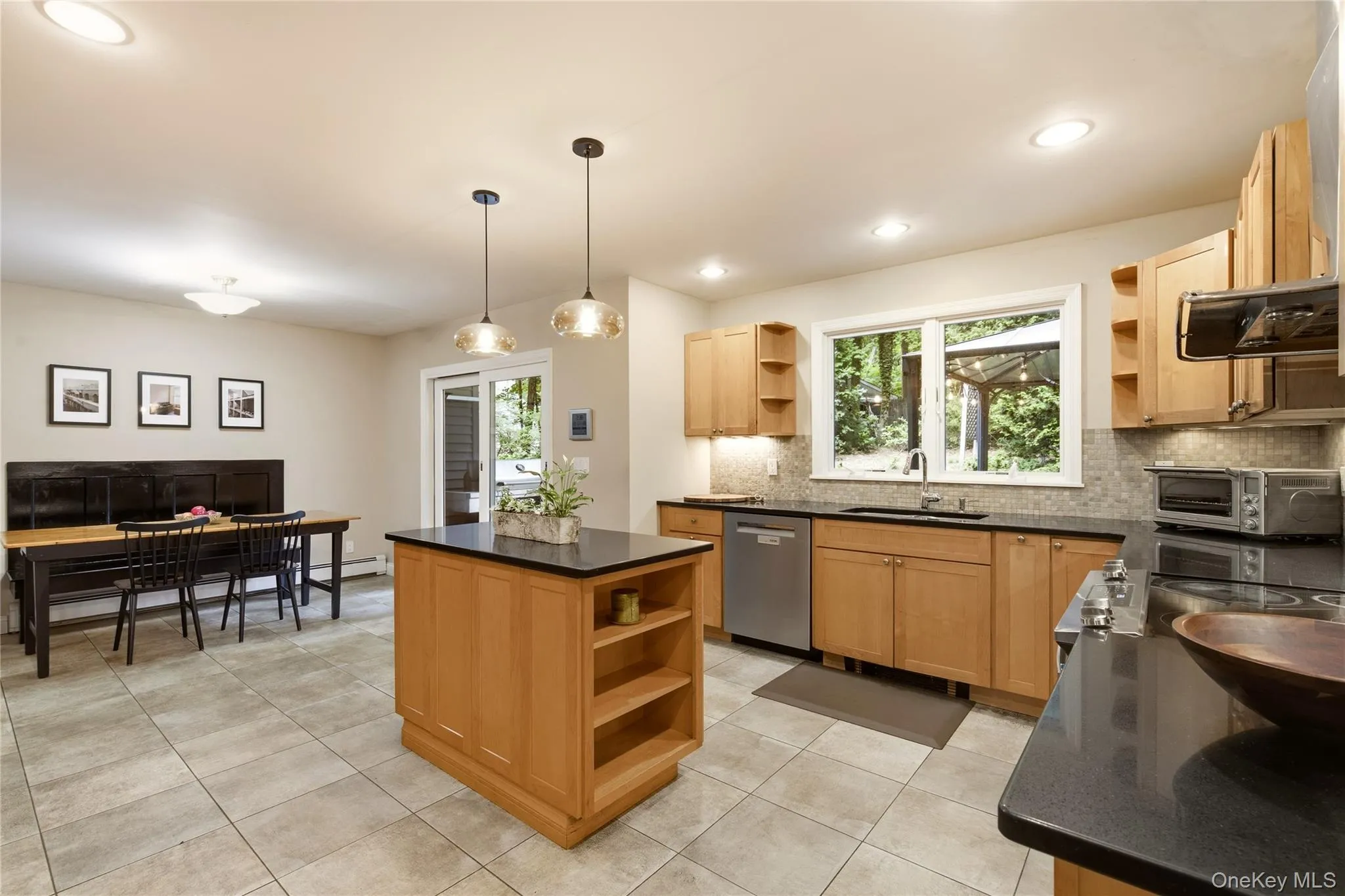 Roomy, Contemporary Eat In Kitchen with Sliders To A Shaded Deck Roomy, Contemporary Eat In Kitchen with Sliders To A Shaded Deck