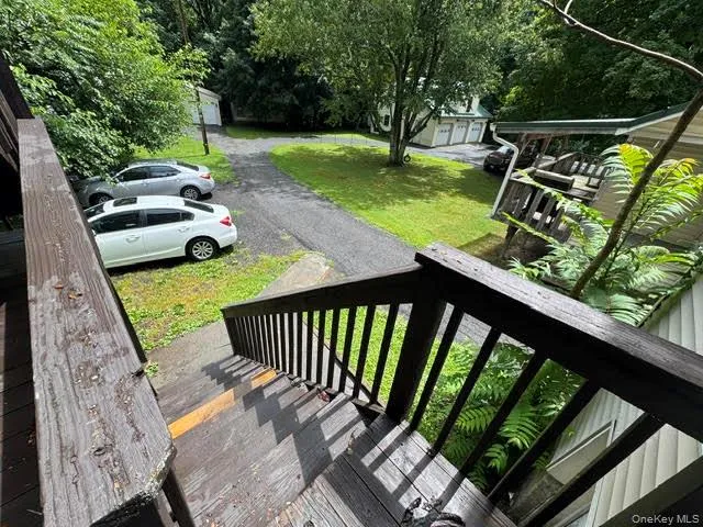 View of the back yard from the deck. View of the back yard from the deck.