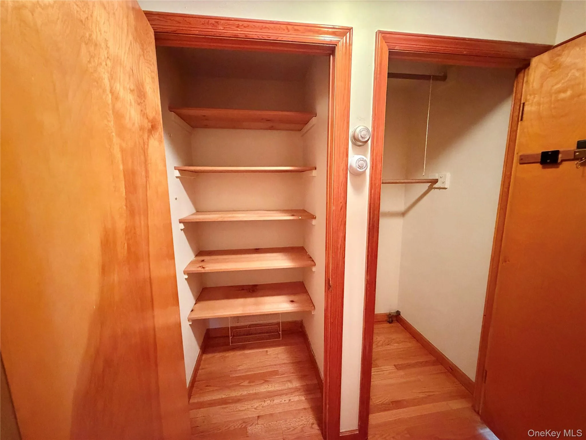 Dual closets in hallway Dual closets in hallway