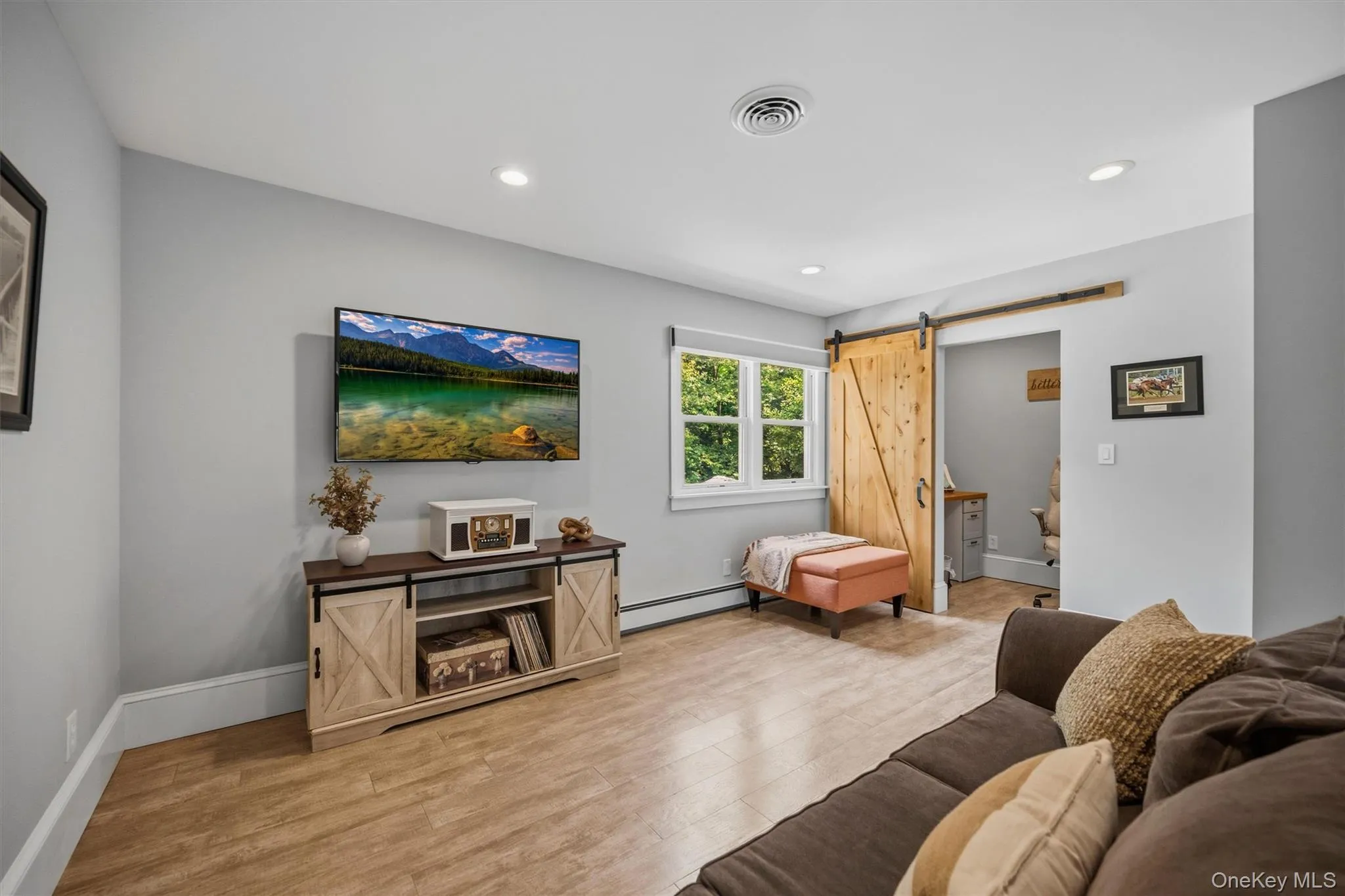 The family room is a great place to hang out and watch the game. The family room is a great place to hang out and watch the game.