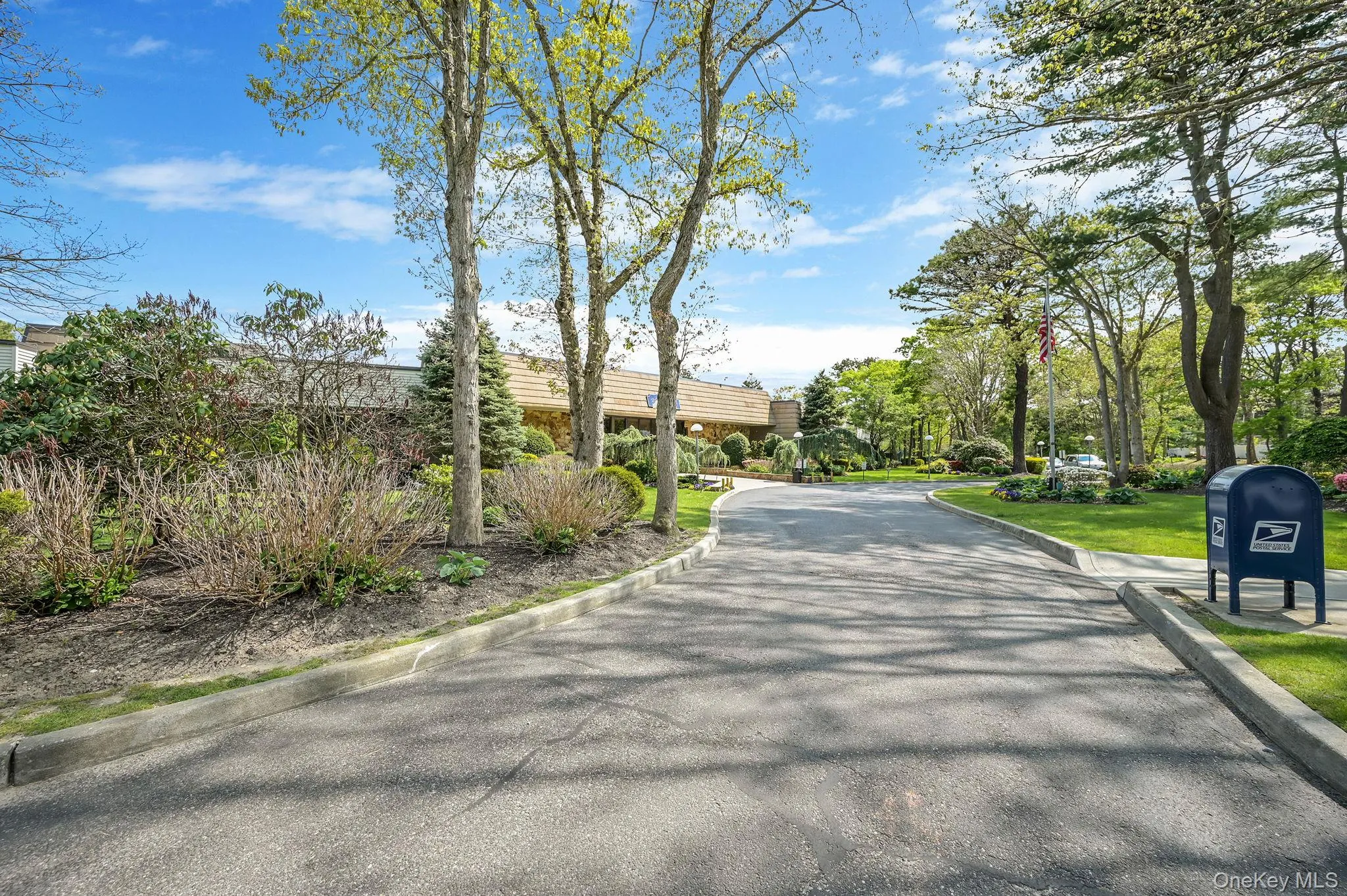 Tree-lined driveway with mature specimen plantings and manicured lawn, offering elegant curb presence and established landscaping throughout the property grounds Tree-lined driveway with mature specimen plantings and manicured lawn, offering elegant curb presence and established landscaping throughout the property grounds