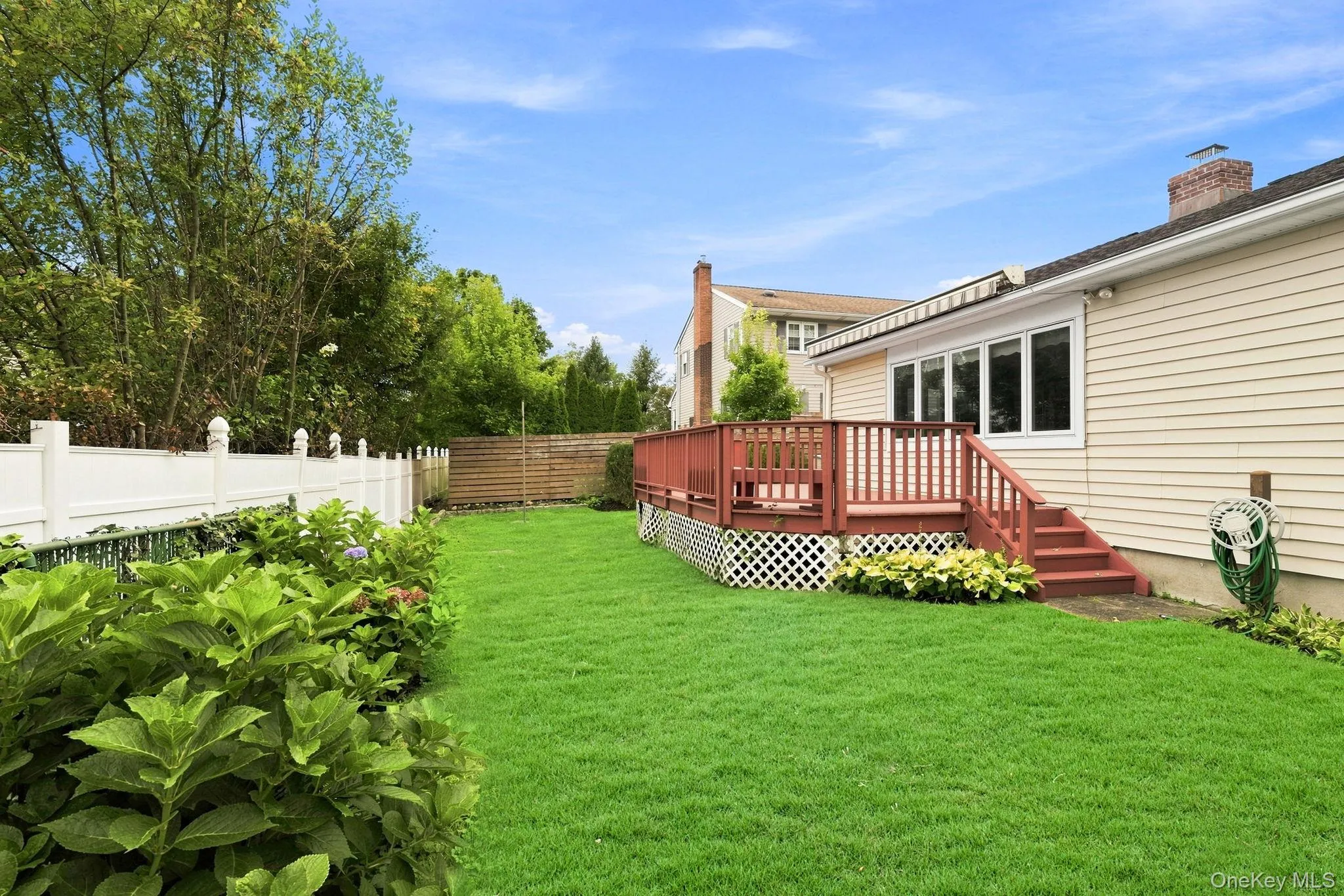 Level, lush and private fenced-in yard Level, lush and private fenced-in yard