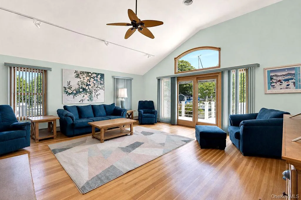 Beautiful view with hardwood floors and cathedral ceiling Beautiful view with hardwood floors and cathedral ceiling