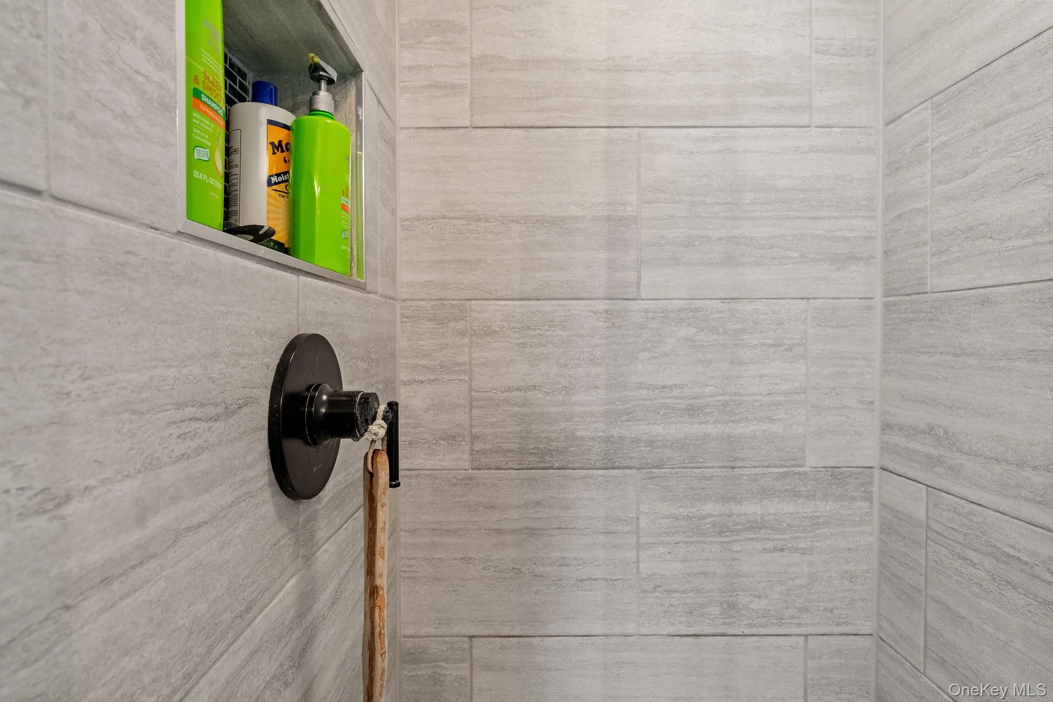 Bathroom view of tiled shower Bathroom view of tiled shower