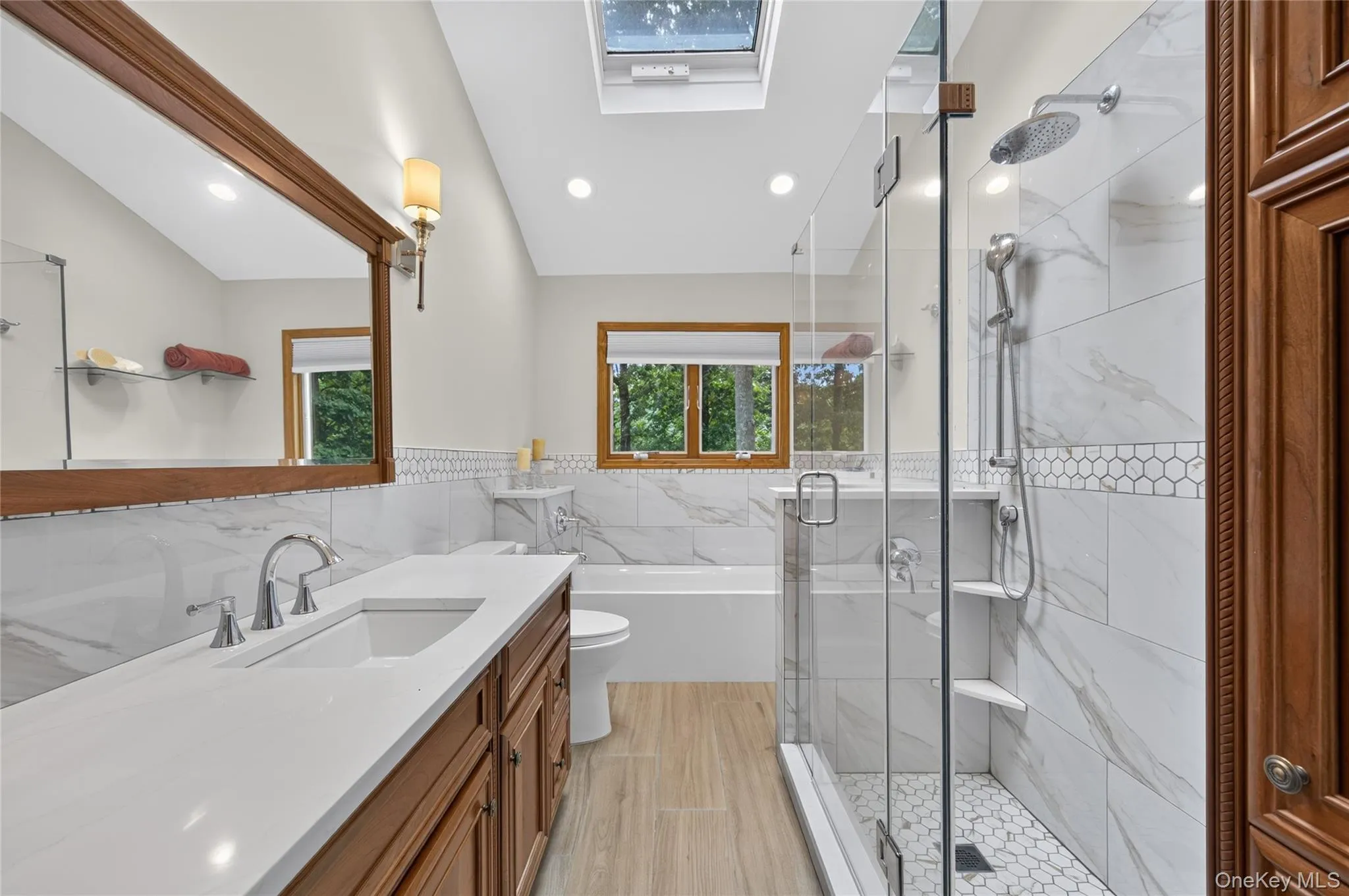 Renovated Primary Bathroom, with skylight Renovated Primary Bathroom, with skylight