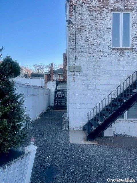 Exposed brick exterior with a painted finish Exposed brick exterior with a painted finish