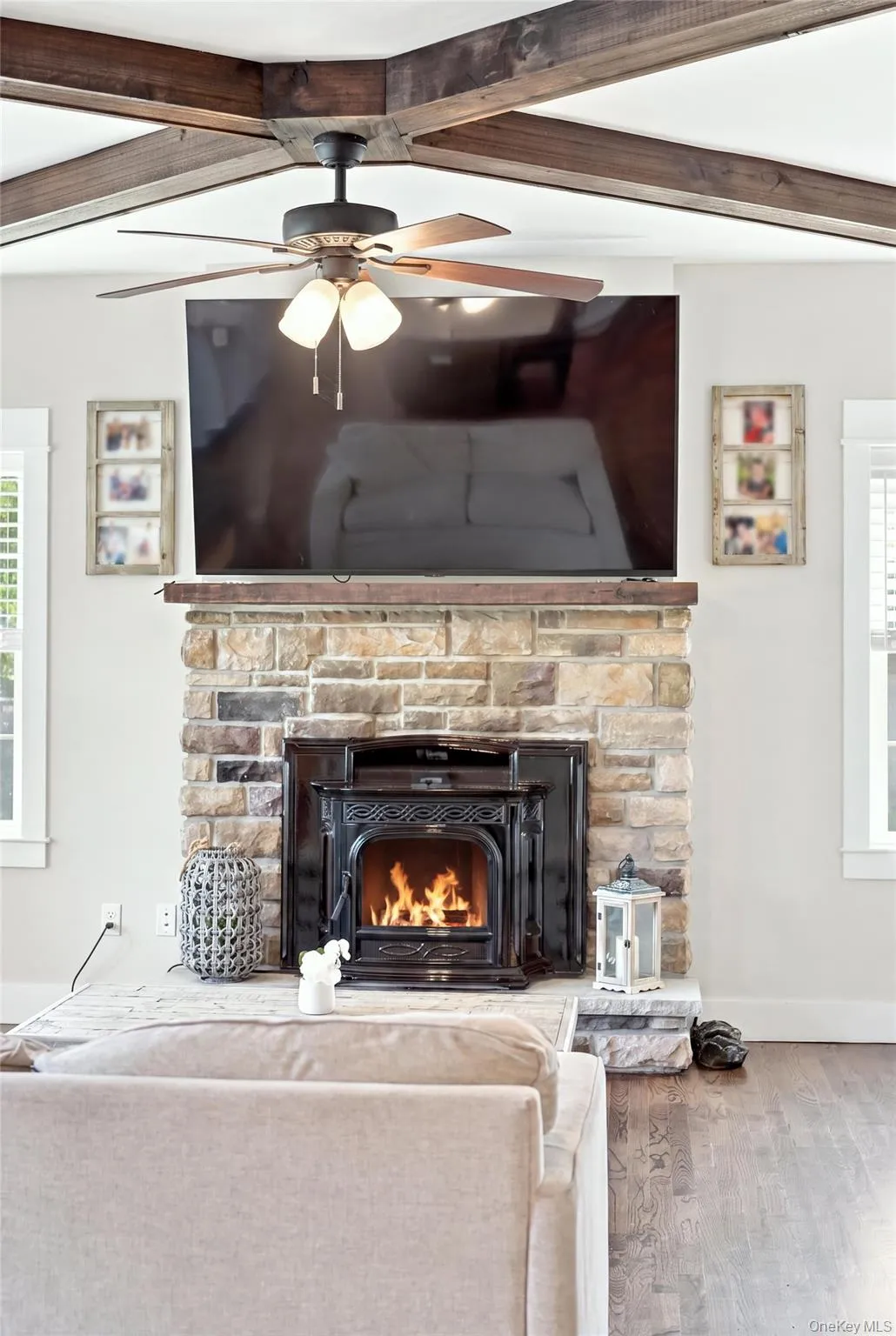 Pellet stove fireplace for the cooler months. Pellet stove fireplace for the cooler months.