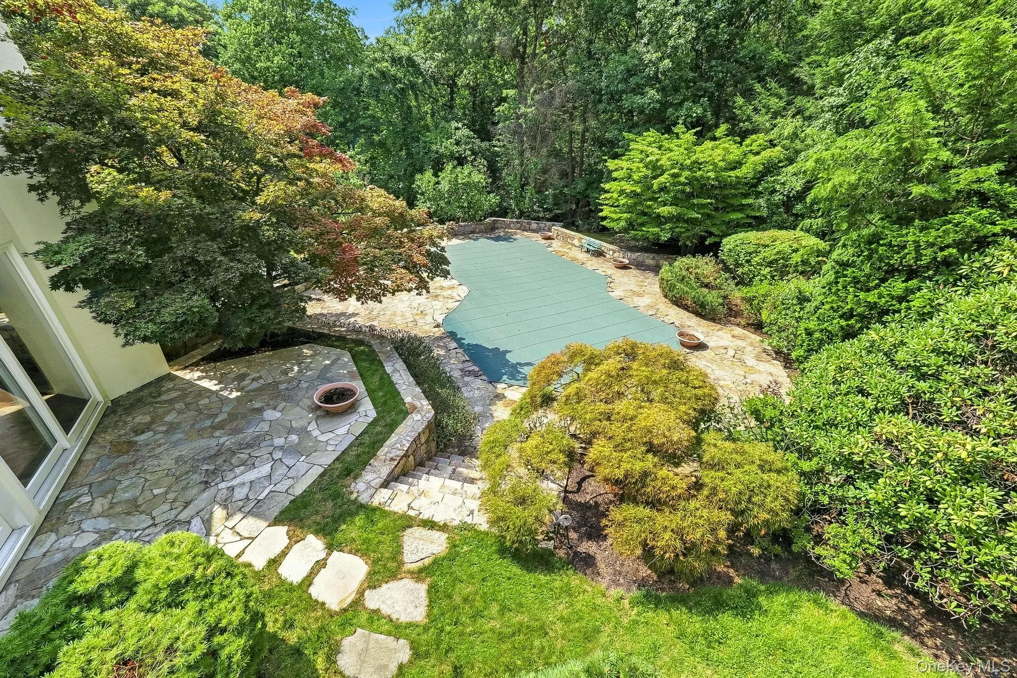 Aerial view of the backyard Aerial view of the backyard