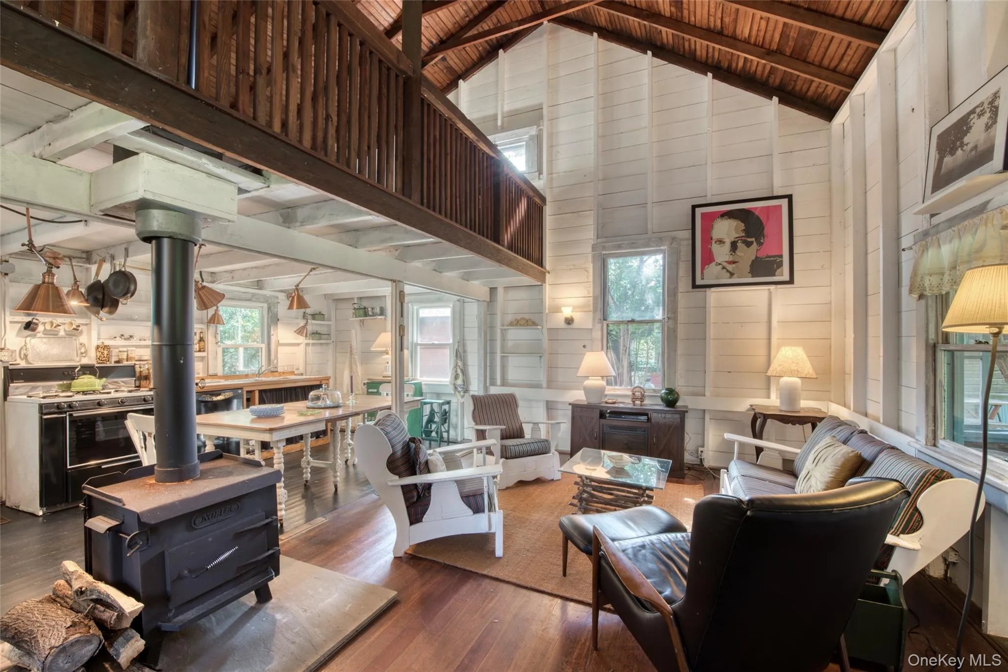 great room with wood burning stove great room with wood burning stove