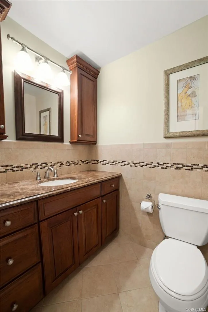 Renovated Custom Hall bath with Glass Inserts in Walls and Shower-Granite Vanity Renovated Custom Hall bath with Glass Inserts in Walls and Shower-Granite Vanity