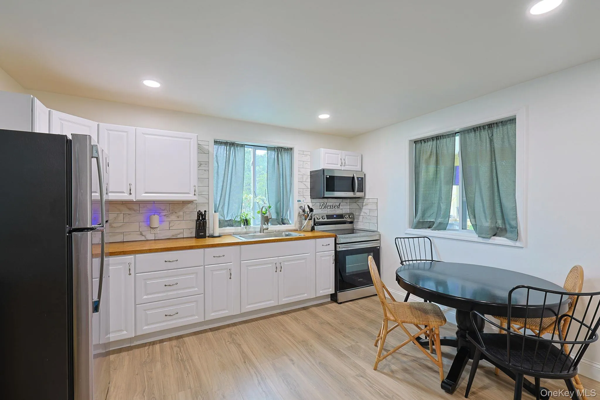 Kitchen with butcher block countertops Kitchen with butcher block countertops