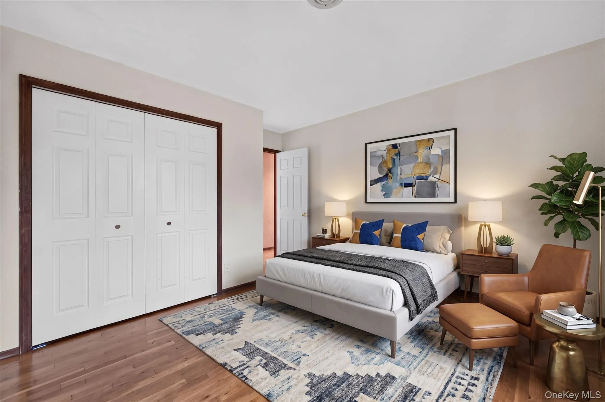 Virtual furnishings 2nd bedroom but same shiny wood floors. Virtual furnishings 2nd bedroom but same shiny wood floors.