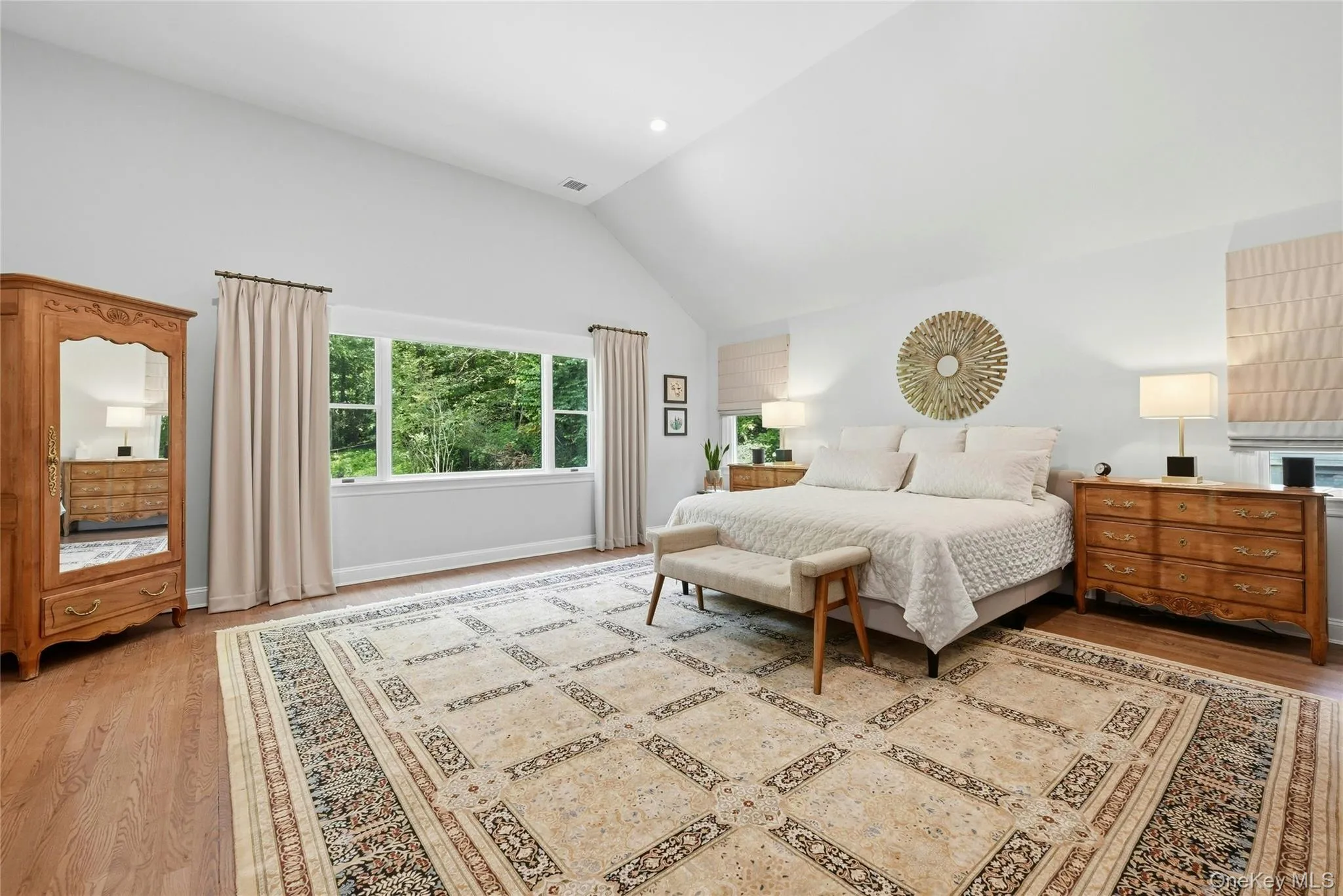 Gorgeous picture window overlooking lush backyard plantings Gorgeous picture window overlooking lush backyard plantings