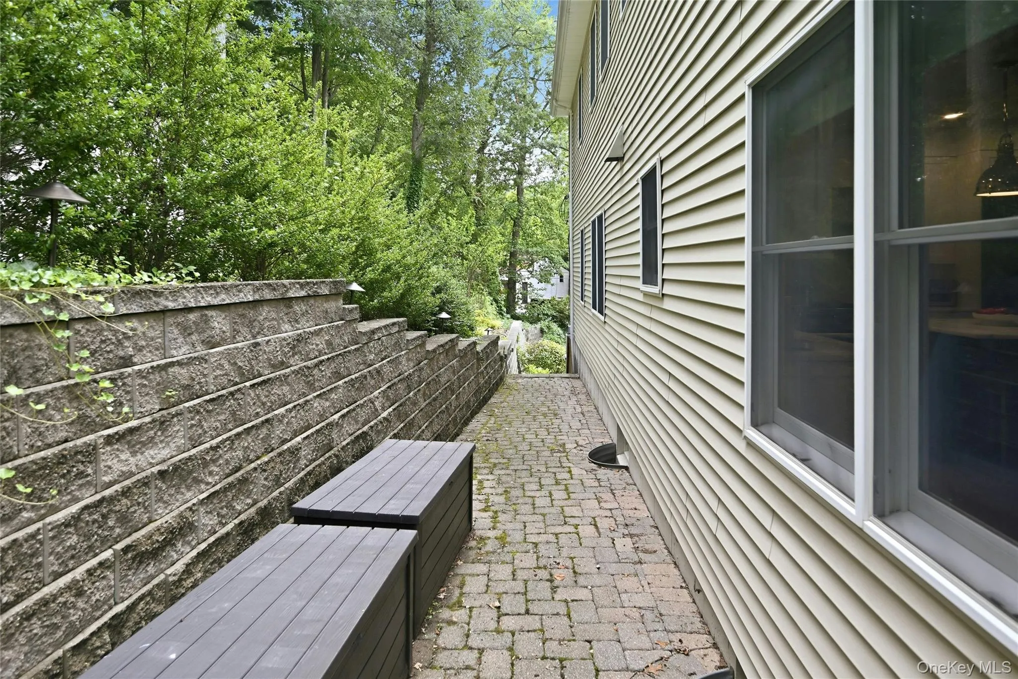Side yard paved path to backyard Side yard paved path to backyard