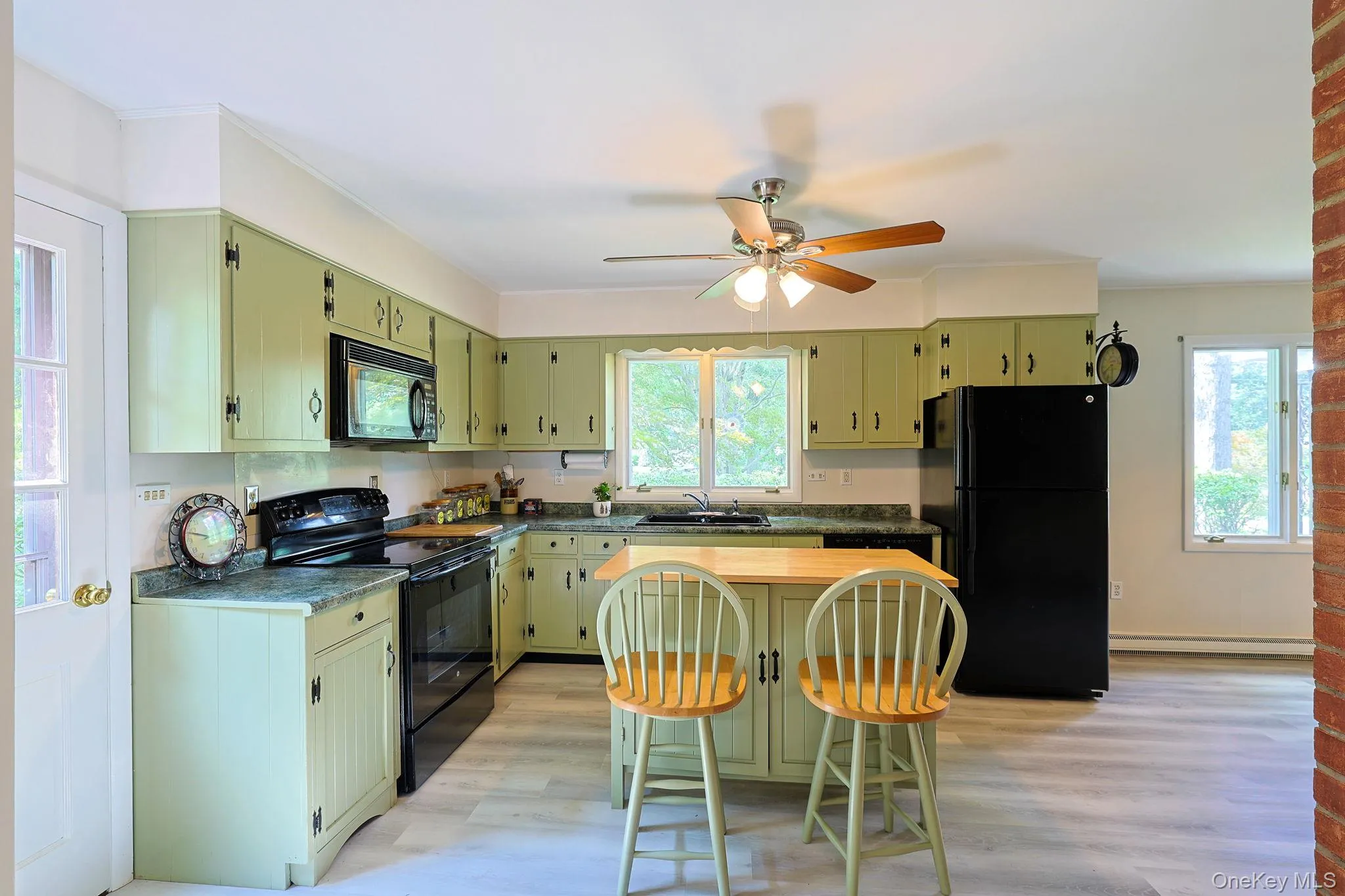 Large eat in kitchen with island. Large eat in kitchen with island.