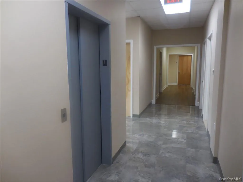 Hallway with the elevator. Hallway with the elevator.