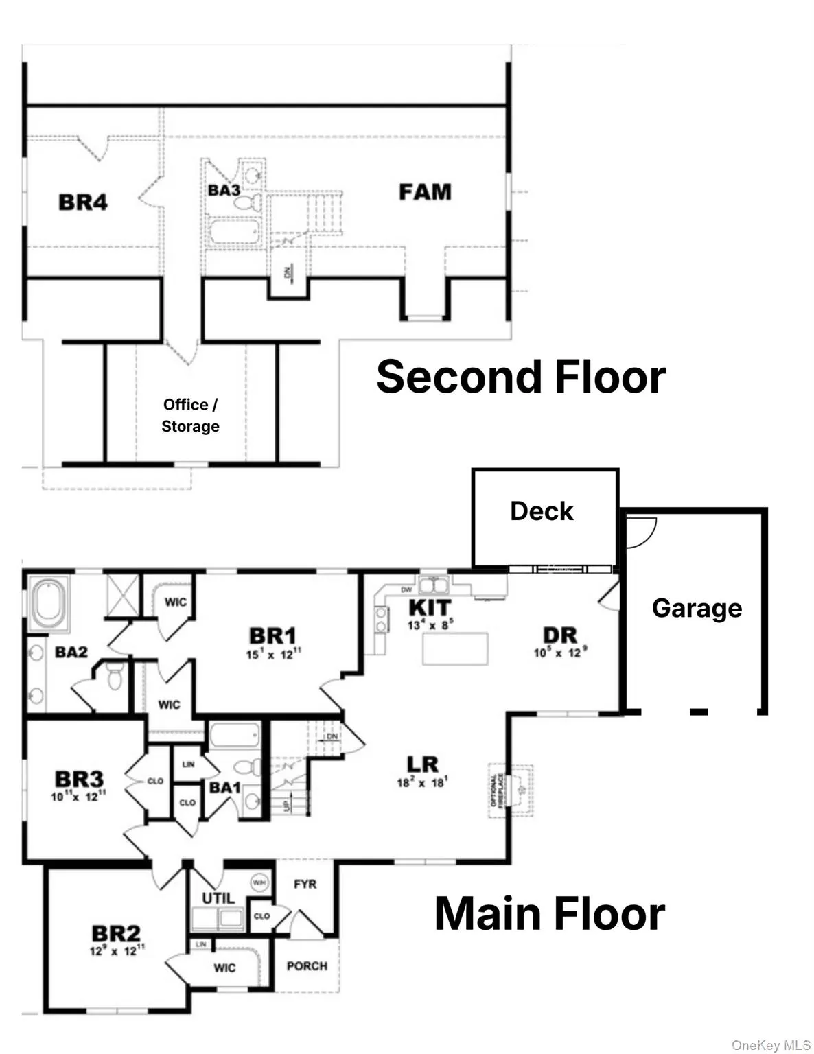 Thoughtfully designed floor plan featuring spacious living areas, 4 bedrooms, 3 full baths, private office/storage space, walk-in closets, kitchen, dining room, family room, deck, and oversized two-car garage. Thoughtfully designed floor plan featuring spacious living areas, 4 bedrooms, 3 full baths, private office/storage space, walk-in closets, kitchen, dining room, family room, deck, and oversized two-car garage.
