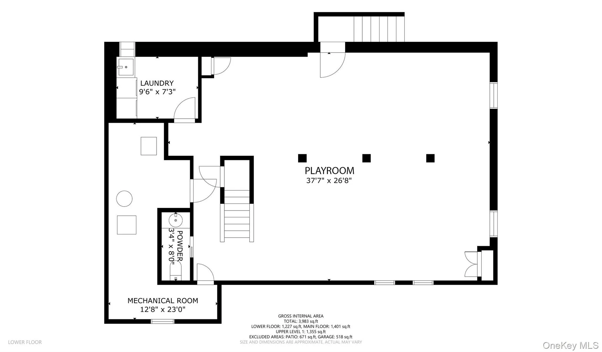 Playroom with Storage Areas, Laundry and Powder Room Playroom with Storage Areas, Laundry and Powder Room