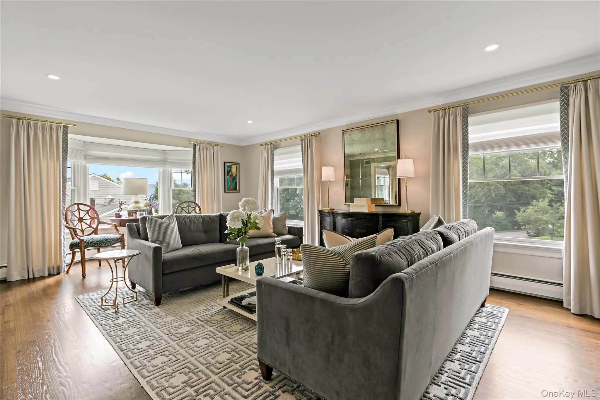 The Spacious Living Room has Beautiful Hudson River Views The Spacious Living Room has Beautiful Hudson River Views
