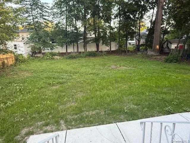 View of yard from back door & patio area. View of yard from back door & patio area.