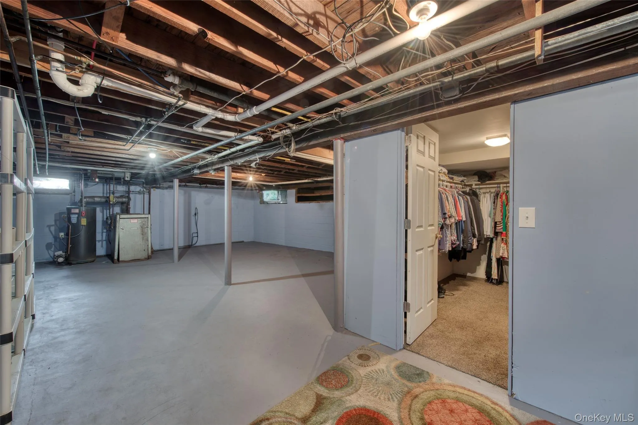 Full basement with walk-in closet and laundry Full basement with walk-in closet and laundry