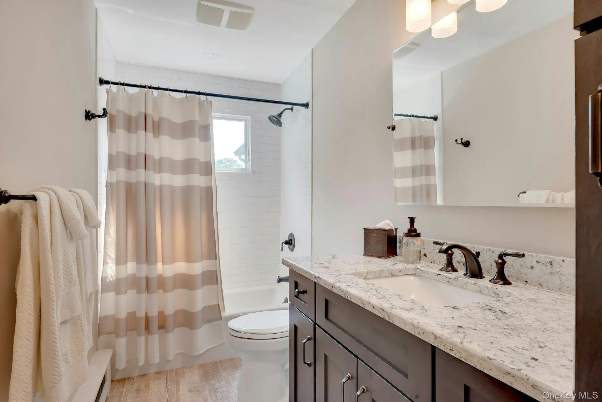 Main bath with great storage and upgraded finishes Main bath with great storage and upgraded finishes