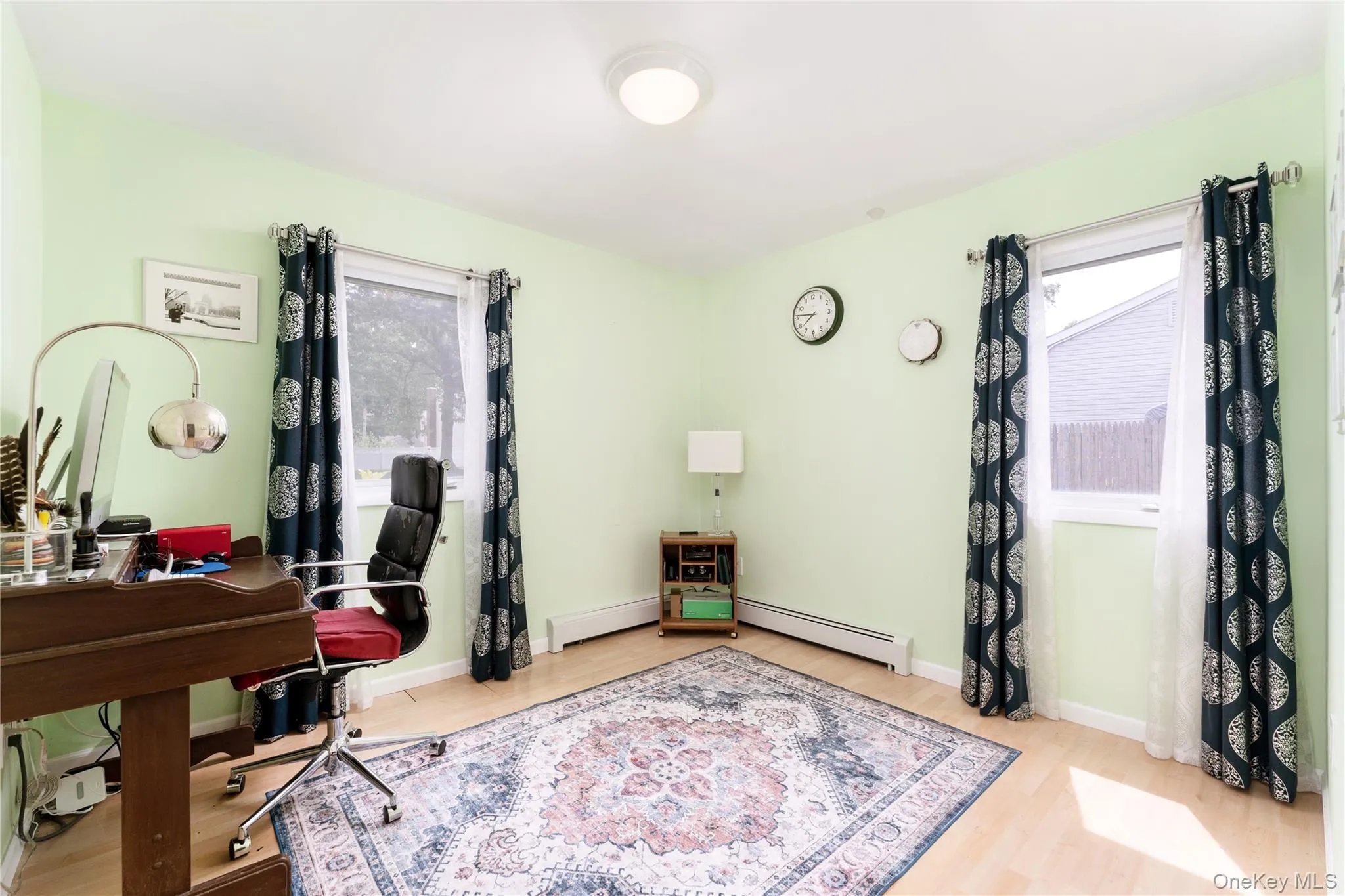 2 of 3 with overhead light, laminate wood look flooring 2 of 3 with overhead light, laminate wood look flooring