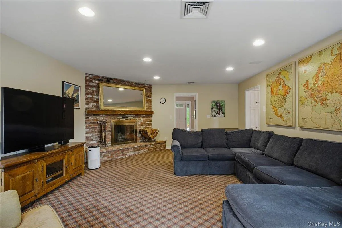 Family Room with wood burning fireplace Family Room with wood burning fireplace