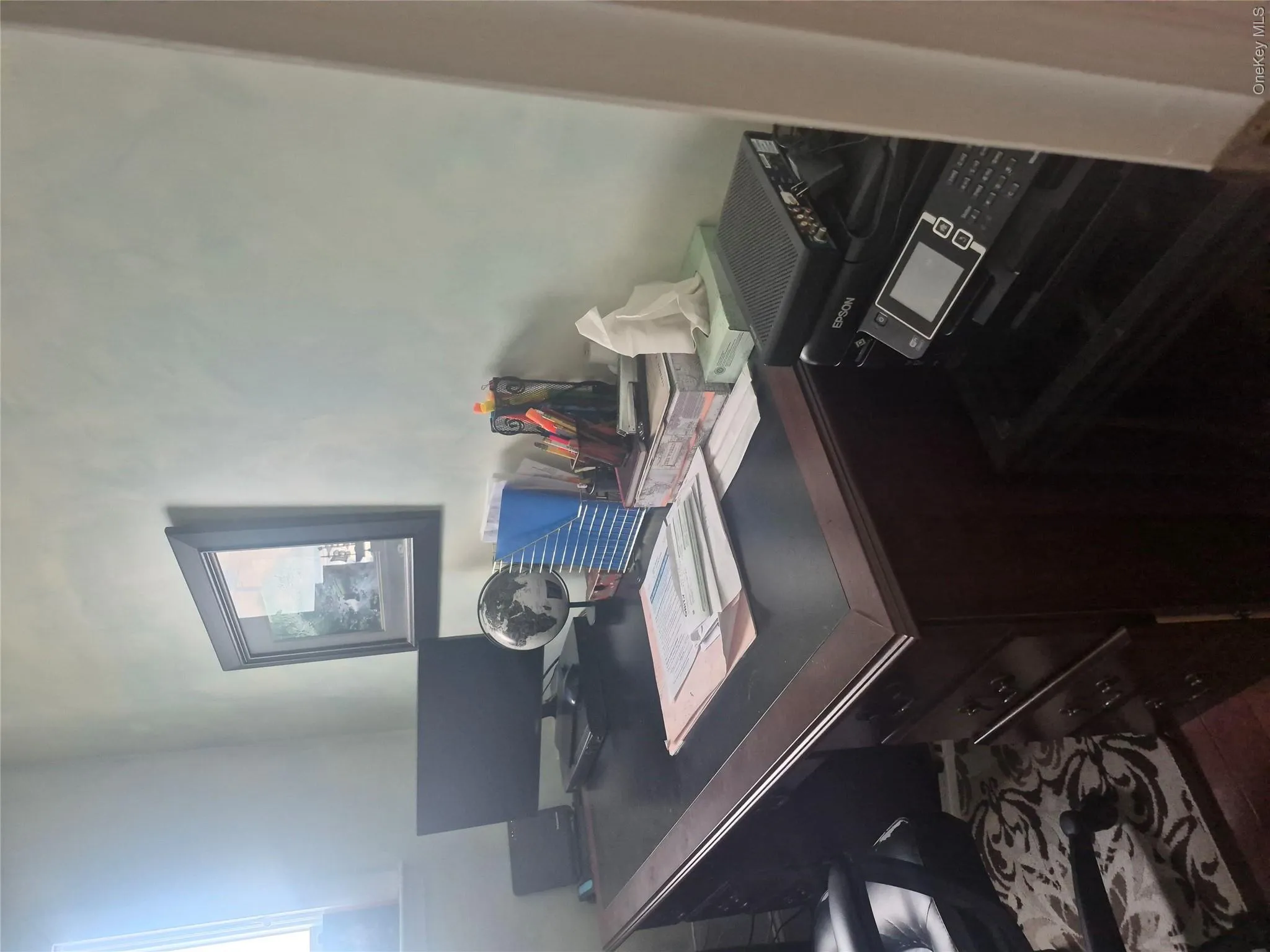 Small home office with window Small home office with window