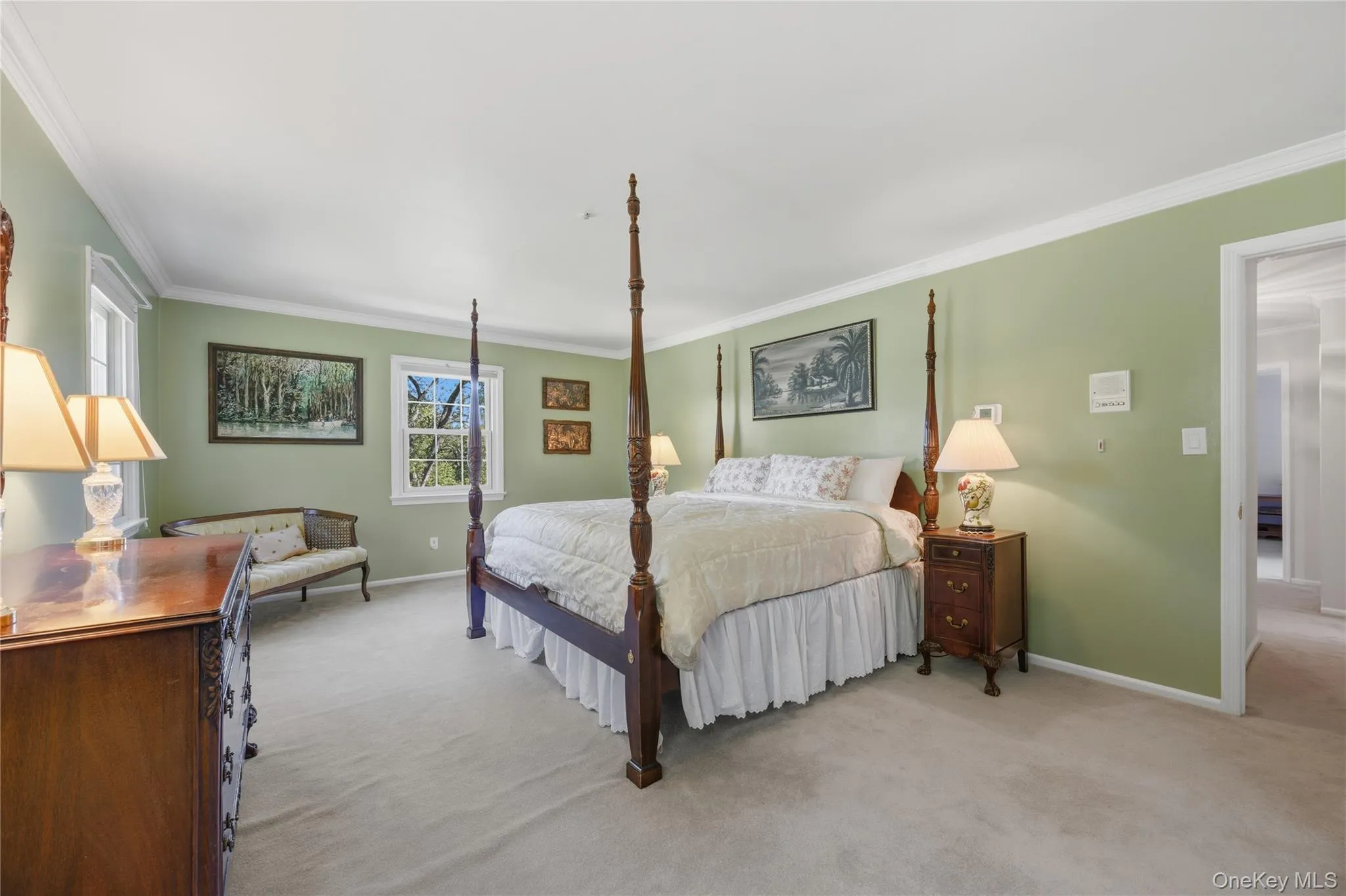 2nd floor Primary Bedroom Suite with room for a four-poster king bed. The other 3 bedrooms on this level are across the hall through the doorway, 2nd floor Primary Bedroom Suite with room for a four-poster king bed. The other 3 bedrooms on this level are across the hall through the doorway,