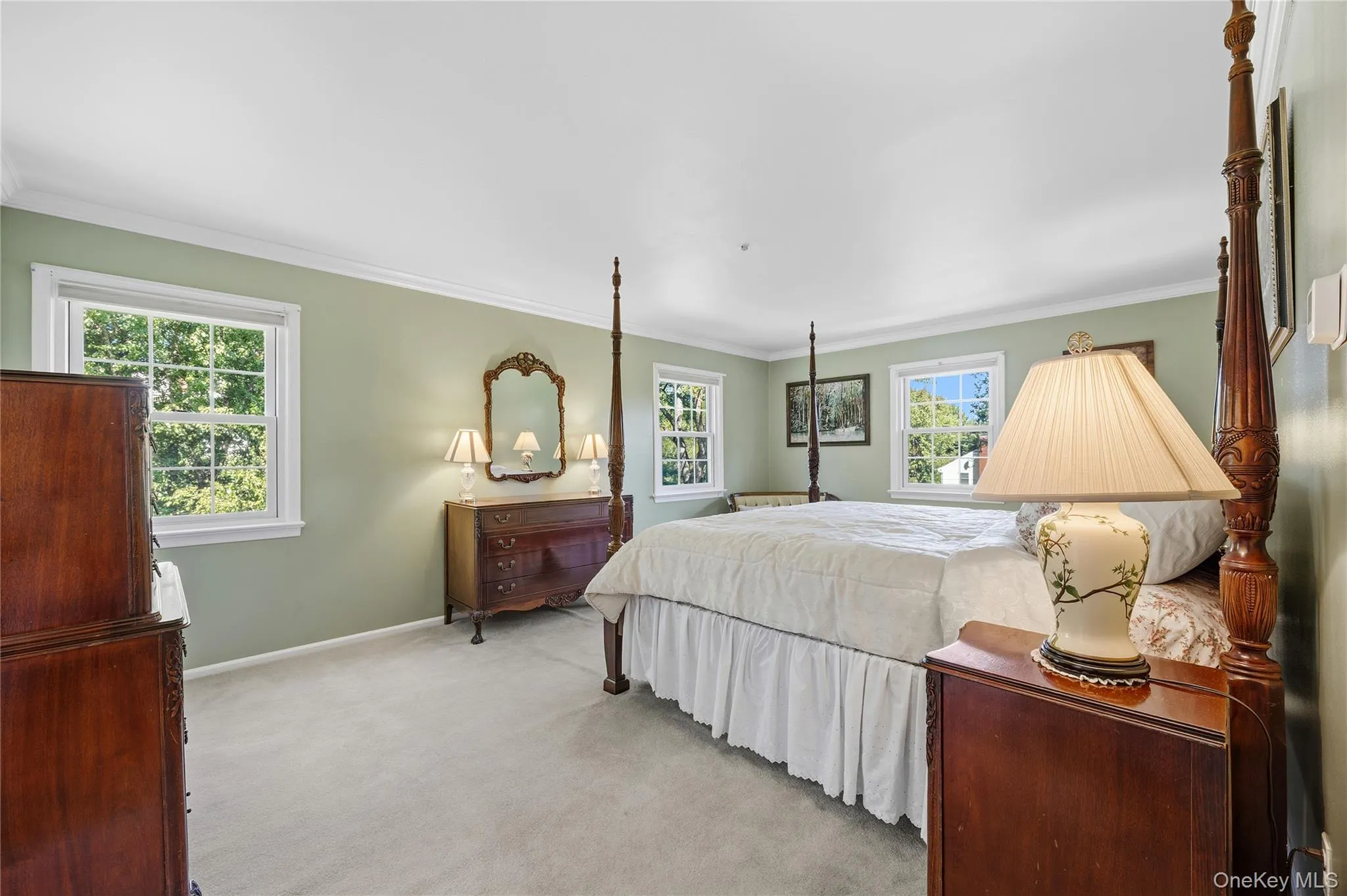 Upstairs to additional four Bedrooms, including this alternate 2nd spacious Primary Bedroom Suite with walk-in closet & crown moldings Upstairs to additional four Bedrooms, including this alternate 2nd spacious Primary Bedroom Suite with walk-in closet & crown moldings