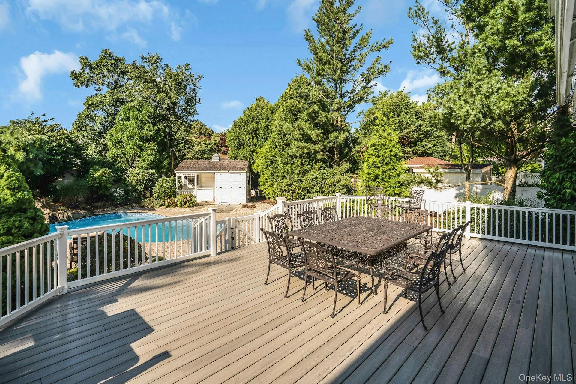 Brand new Trex deck with fencing and gates. Brand new Trex deck with fencing and gates.