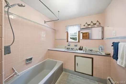 2nd full bath with retro tiles and two sinks 2nd full bath with retro tiles and two sinks