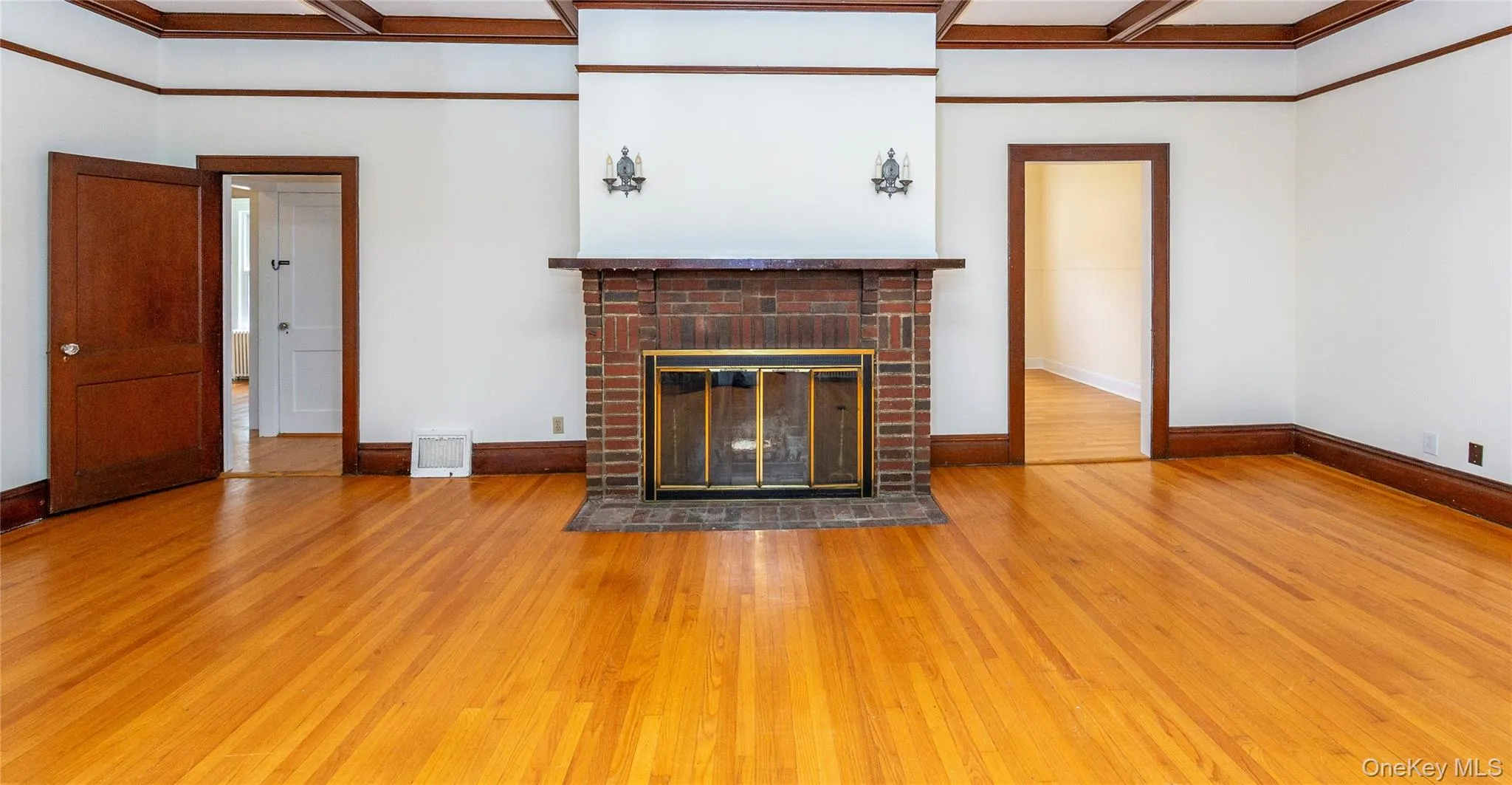 The fireplace is not in use, but makes a great home for candles, instant ambiance! The fireplace is not in use, but makes a great home for candles, instant ambiance!