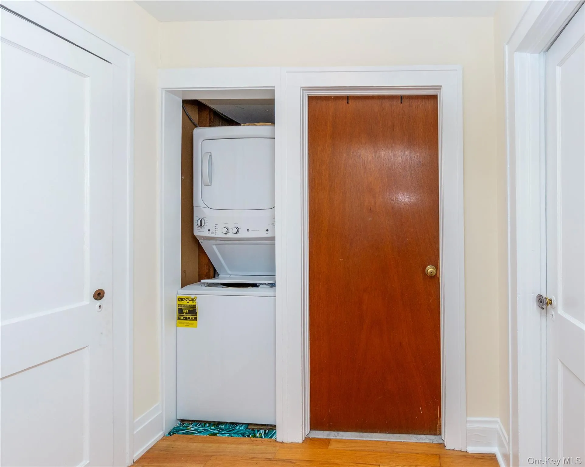 In between the two back bedrooms is the stackable washer and dryer. In between the two back bedrooms is the stackable washer and dryer.