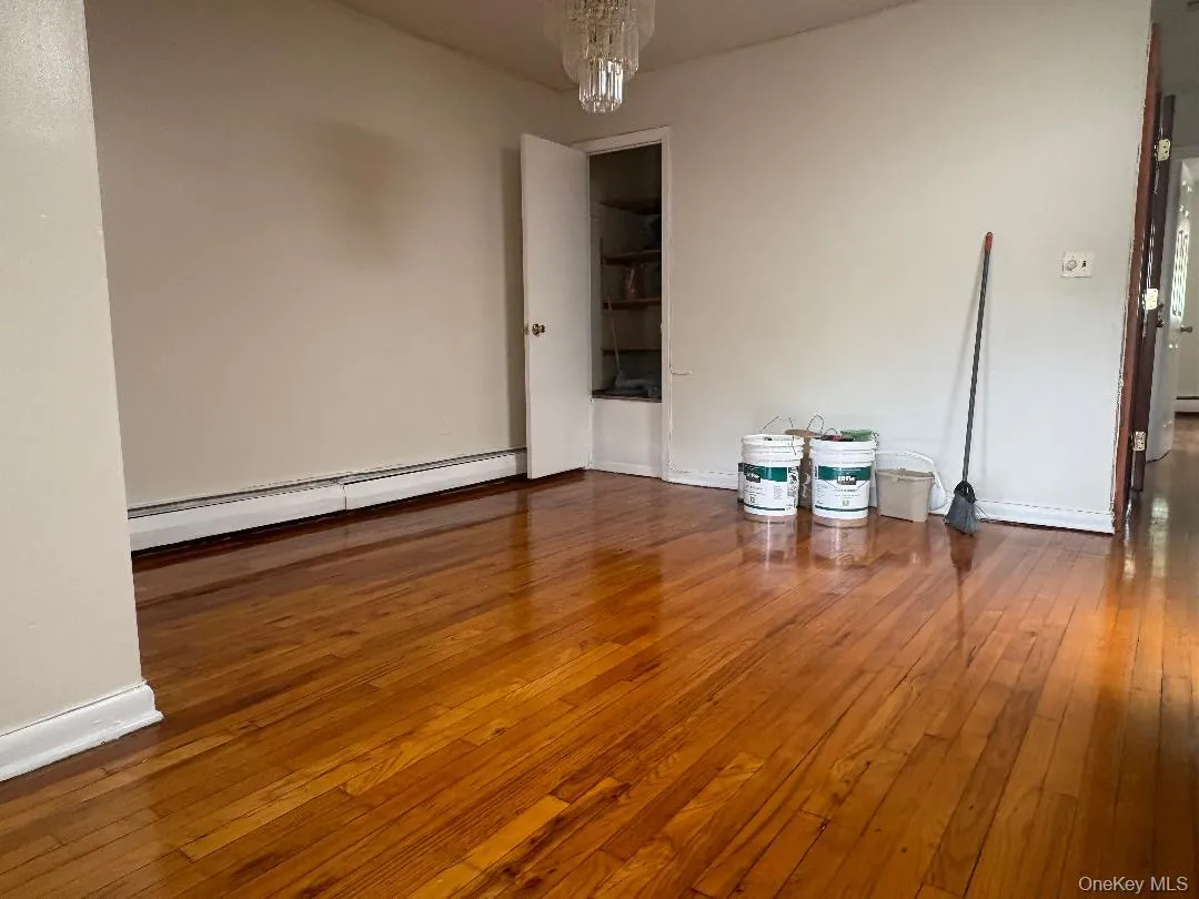 Hardwood polished floor and wall painted. Hardwood polished floor and wall painted.