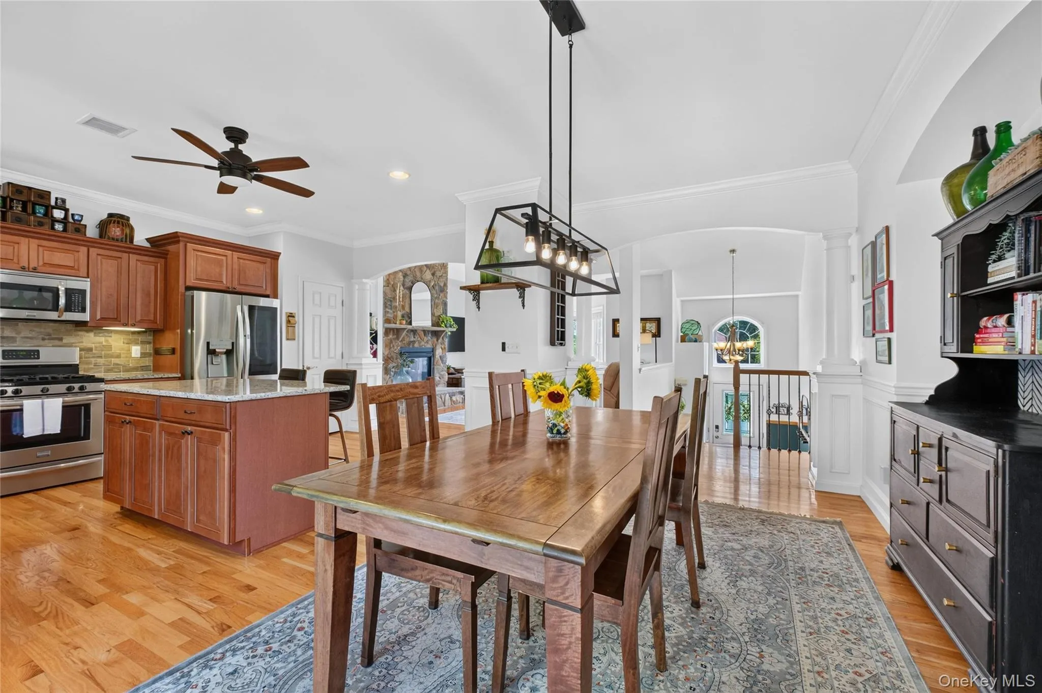 Dining area and kitchen Dining area and kitchen