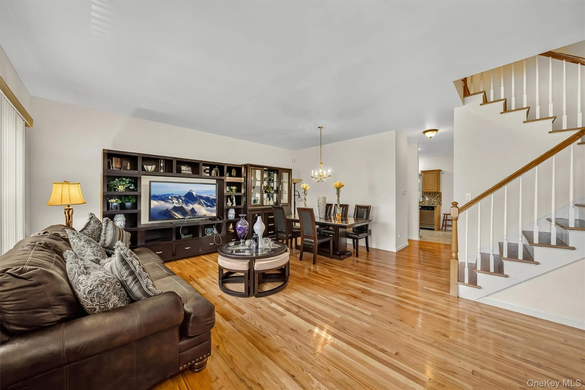 Notice the hardwood floors that run throughout the living area. Notice the hardwood floors that run throughout the living area.