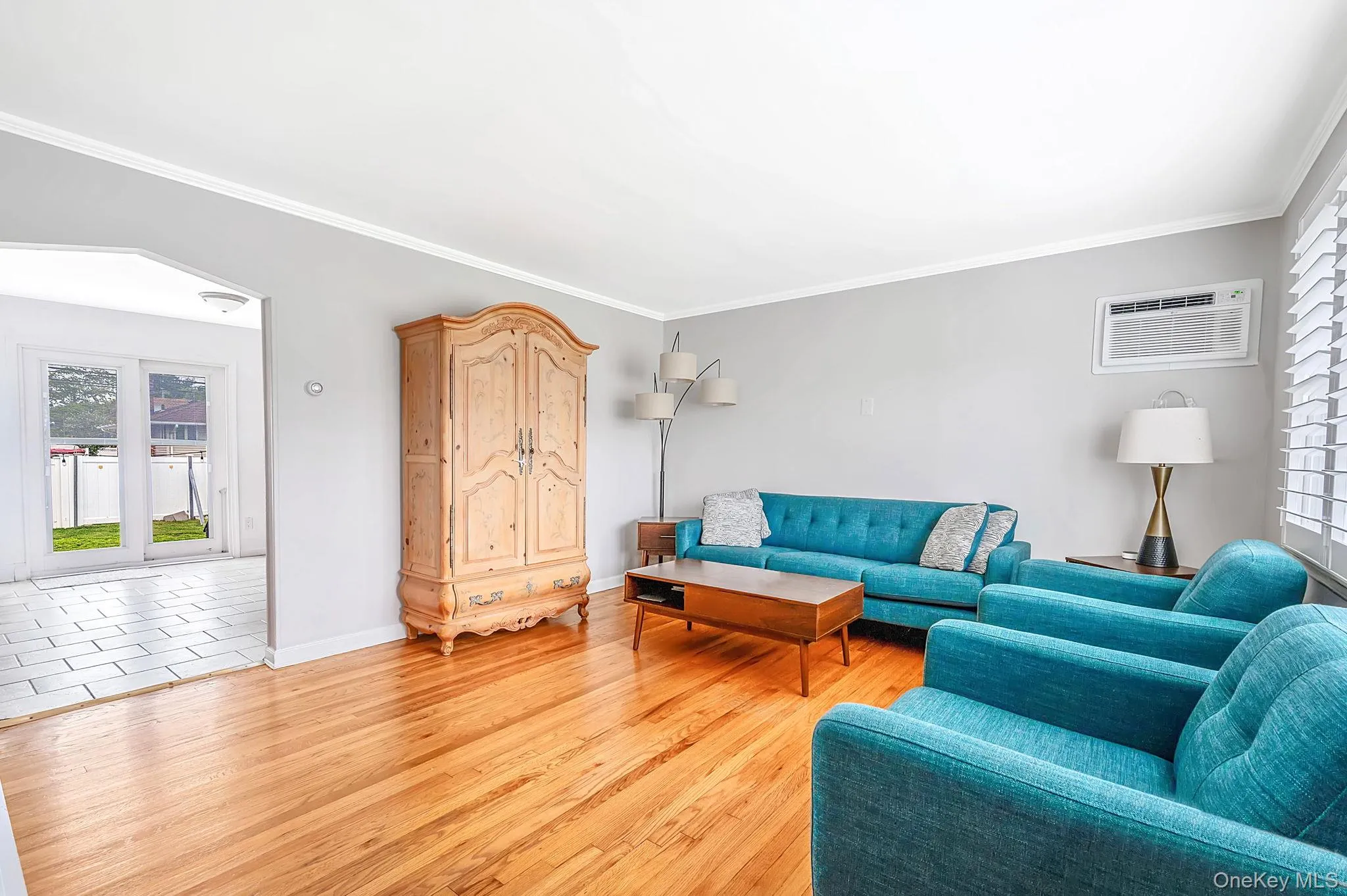 Living room with hardwood floors. Living room with hardwood floors.
