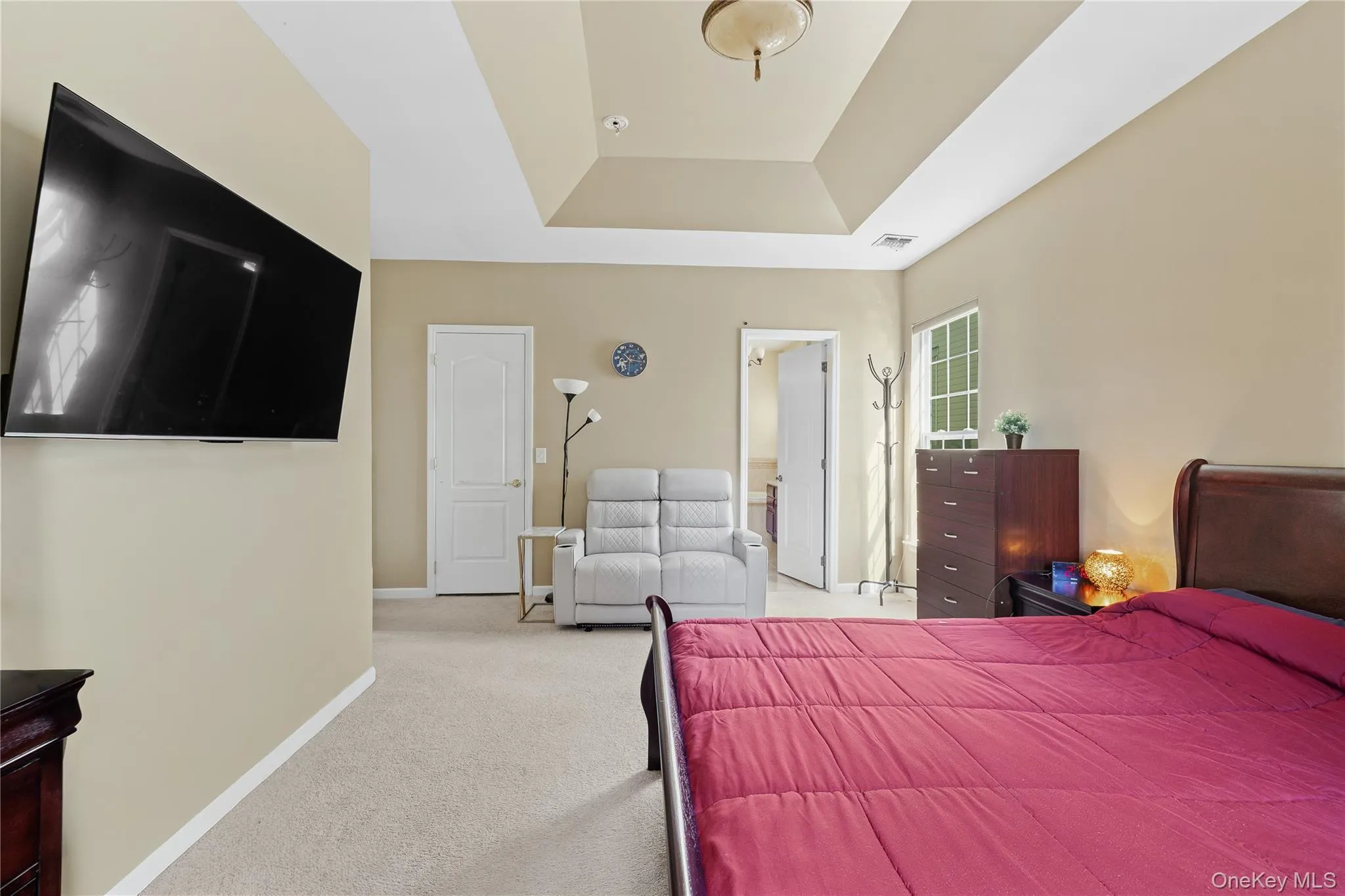 First Floor Recessed ceiling with layered trim, neutral wall color, and light-toned carpeting First Floor Recessed ceiling with layered trim, neutral wall color, and light-toned carpeting