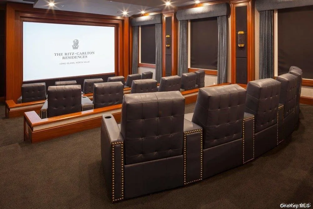 View of carpeted home theater room View of carpeted home theater room