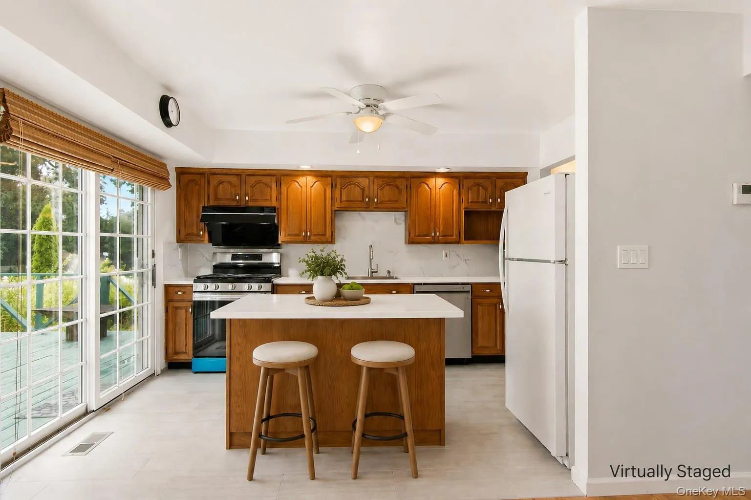 Virtually Staged Kitchen with Center Island Virtually Staged Kitchen with Center Island