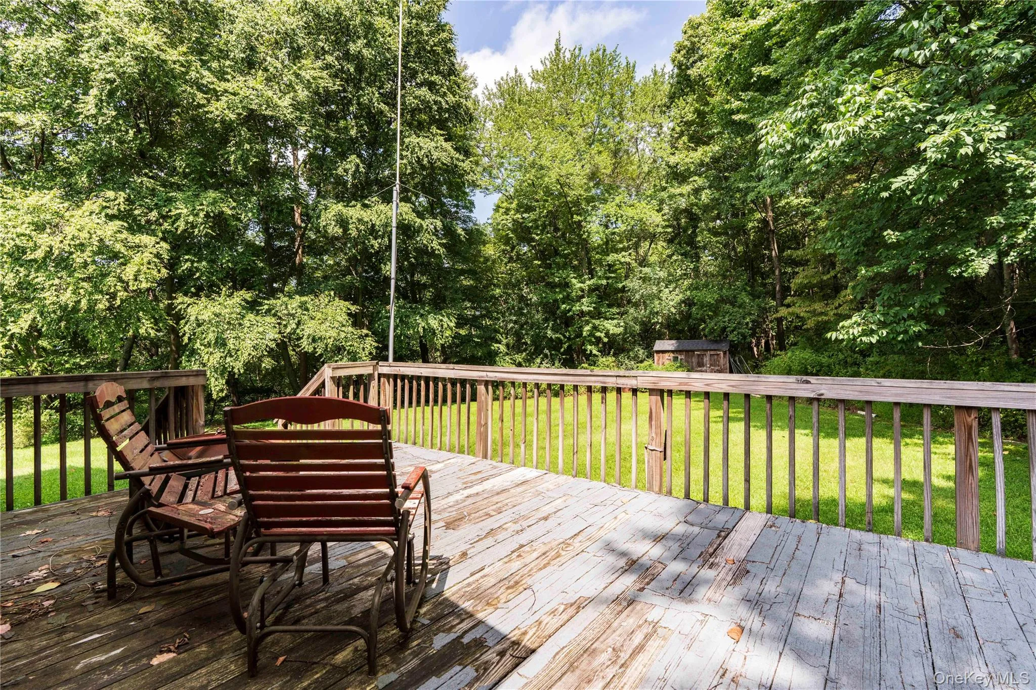 Deck overlooking side yard Deck overlooking side yard