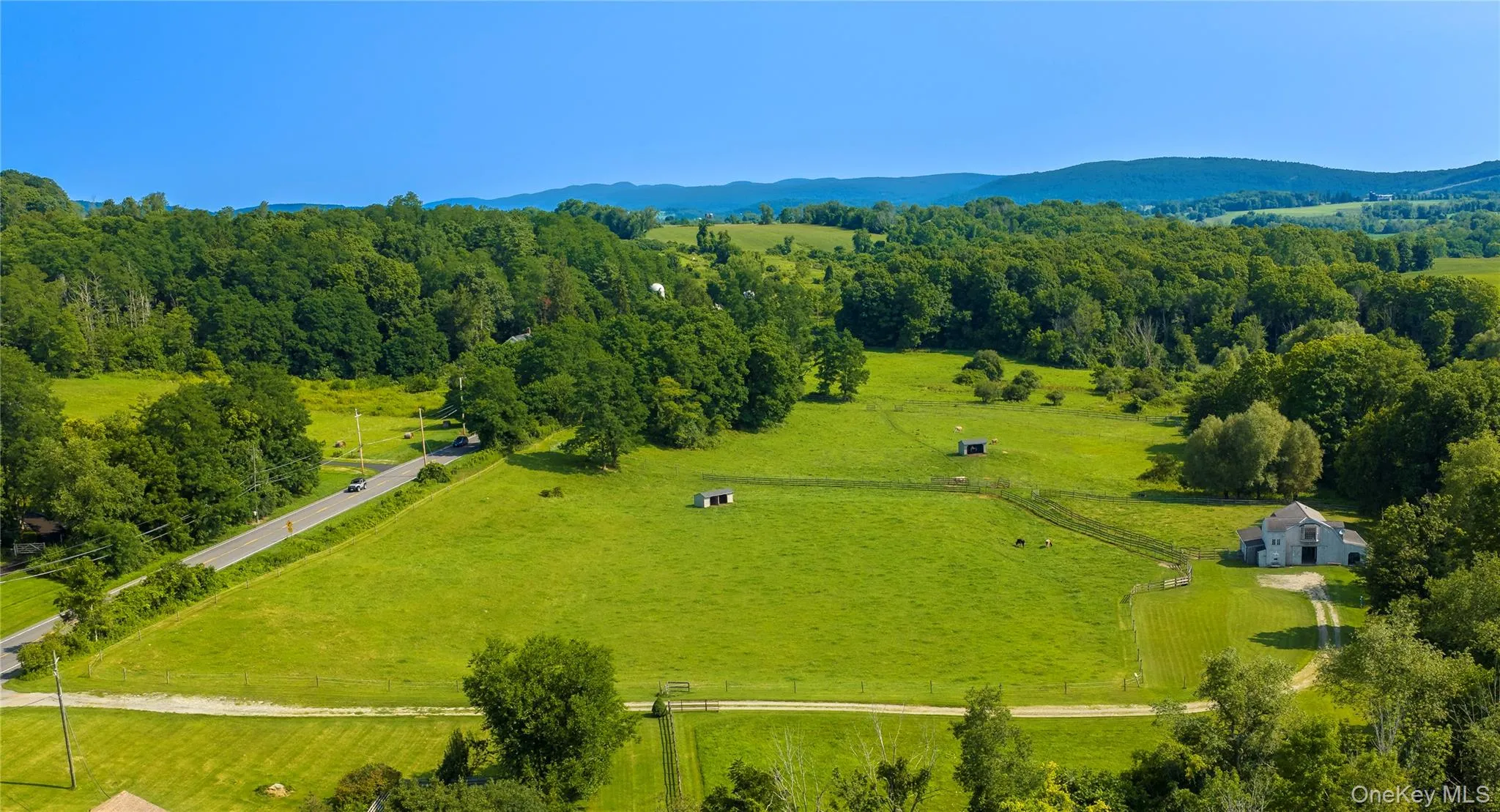 33.22-acre working horse farm with access and frontage on Route 22. 33.22-acre working horse farm with access and frontage on Route 22.