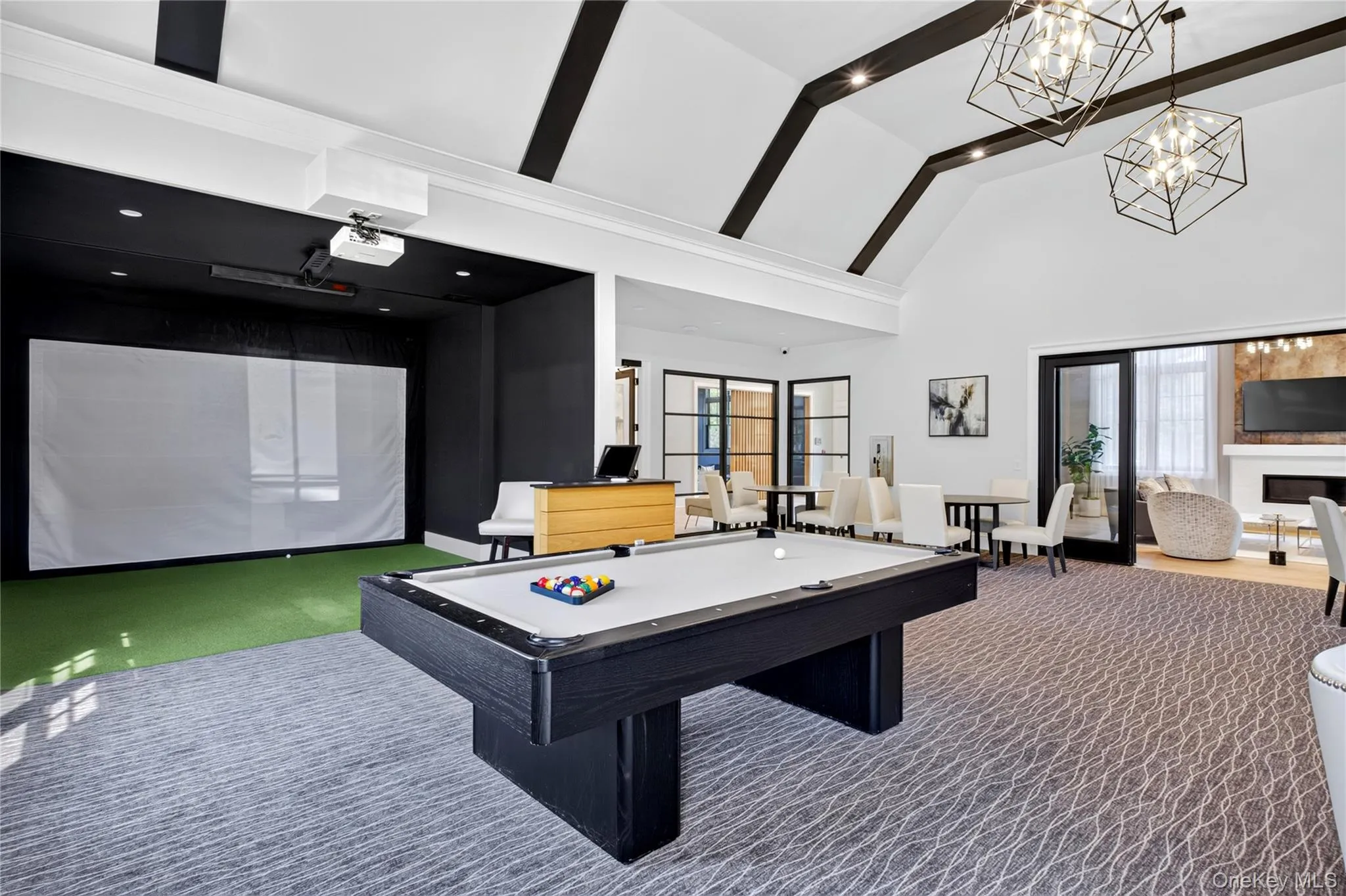 Golf Simulator and Pool Room Golf Simulator and Pool Room