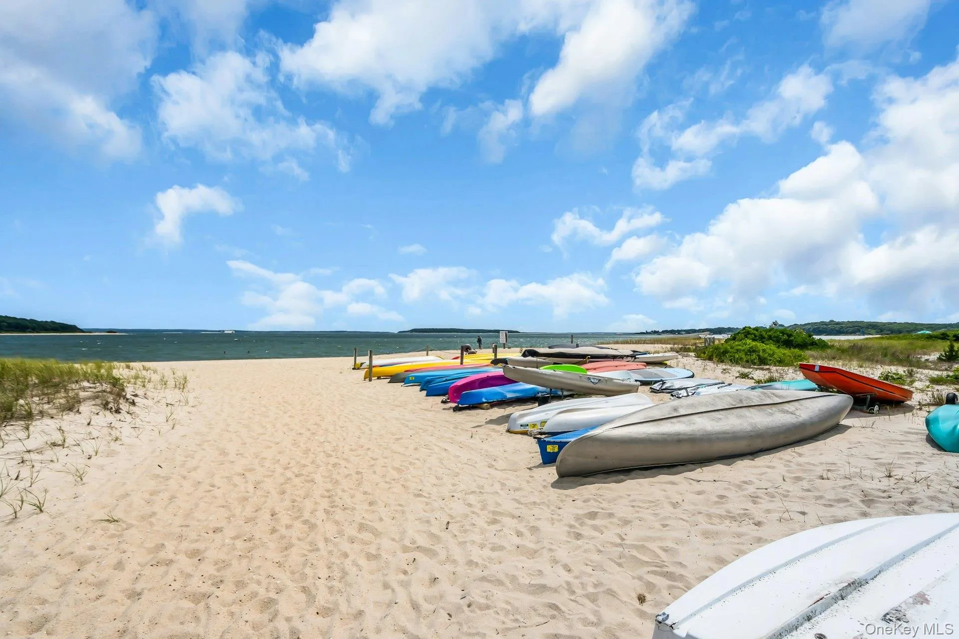 Kayak storage on private beach Kayak storage on private beach